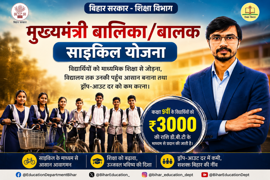 मुख्यमंत्री बालिका बालक साइकिल योजना 2026 के तहत छात्रों को ₹3000 सहायता राशि