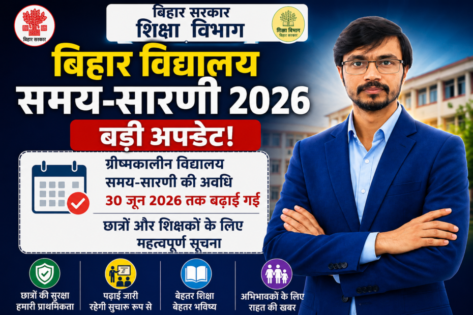 Bihar School Timing Schedule 2026 30 जून तक बढ़ी