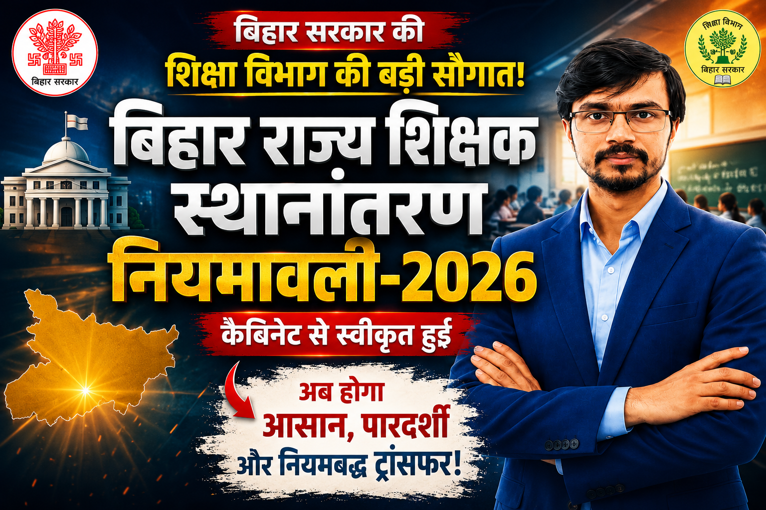 Bihar Teacher Transfer Rules 2026 नई ट्रांसफर नीति