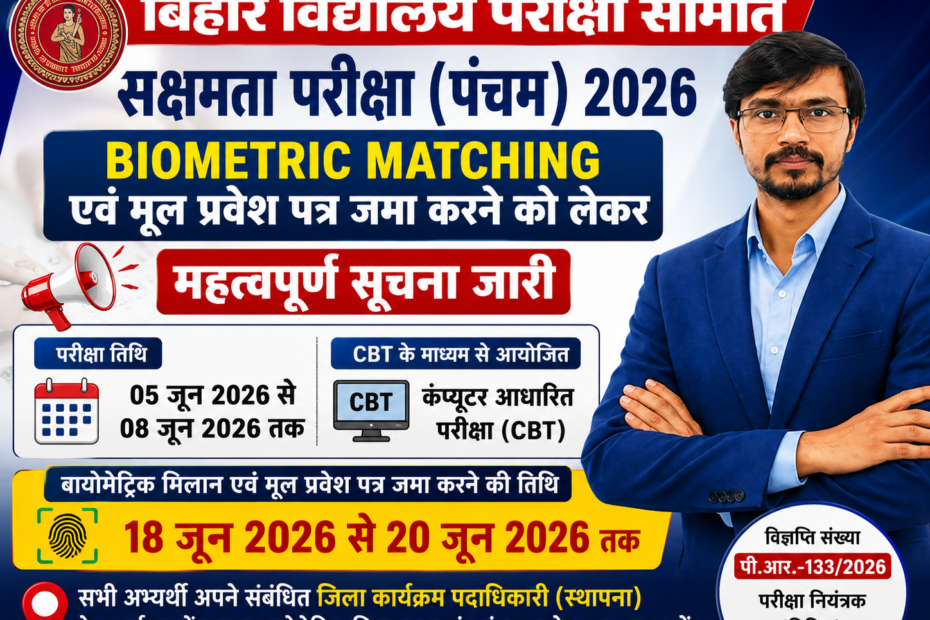 BSEB Sakshamta Pariksha 2026 Biometric Matching Notice