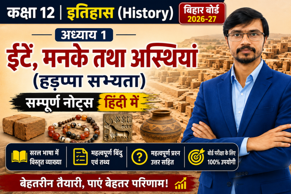Class 12 History Chapter 1 Notes in Hindi | ईंटें मनके तथा अस्थियां | Bihar Board