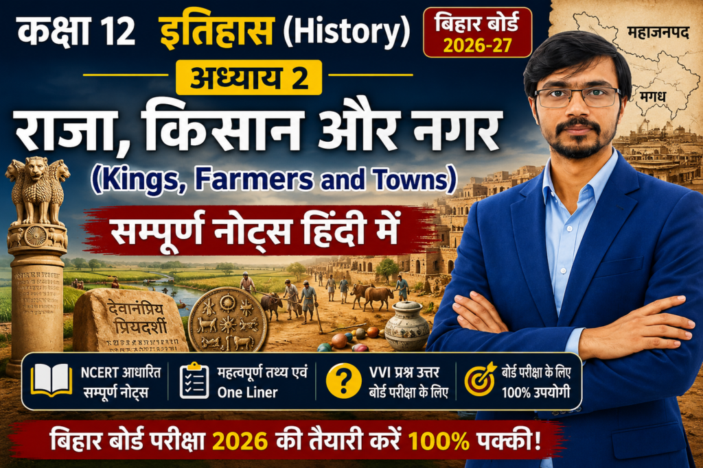 Class 12 History Chapter 2 Notes in Hindi | राजा किसान और नगर | Bihar Board