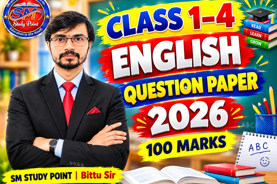 Class 1 to 4 English Question Paper 2026 100 Marks SM Study Point