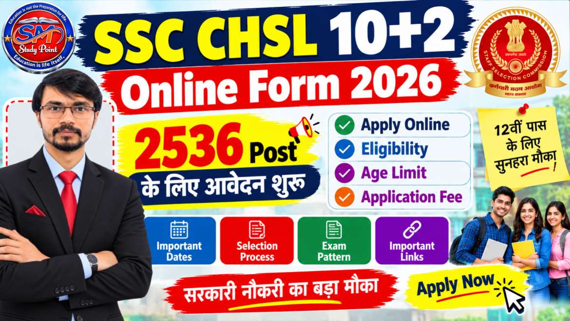 SSC CHSL 10+2 Online Form 2026 – 2536 Vacancy Apply Online